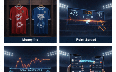 Sports betting screen showing odds, spreads, and betting slip on a smartphone.